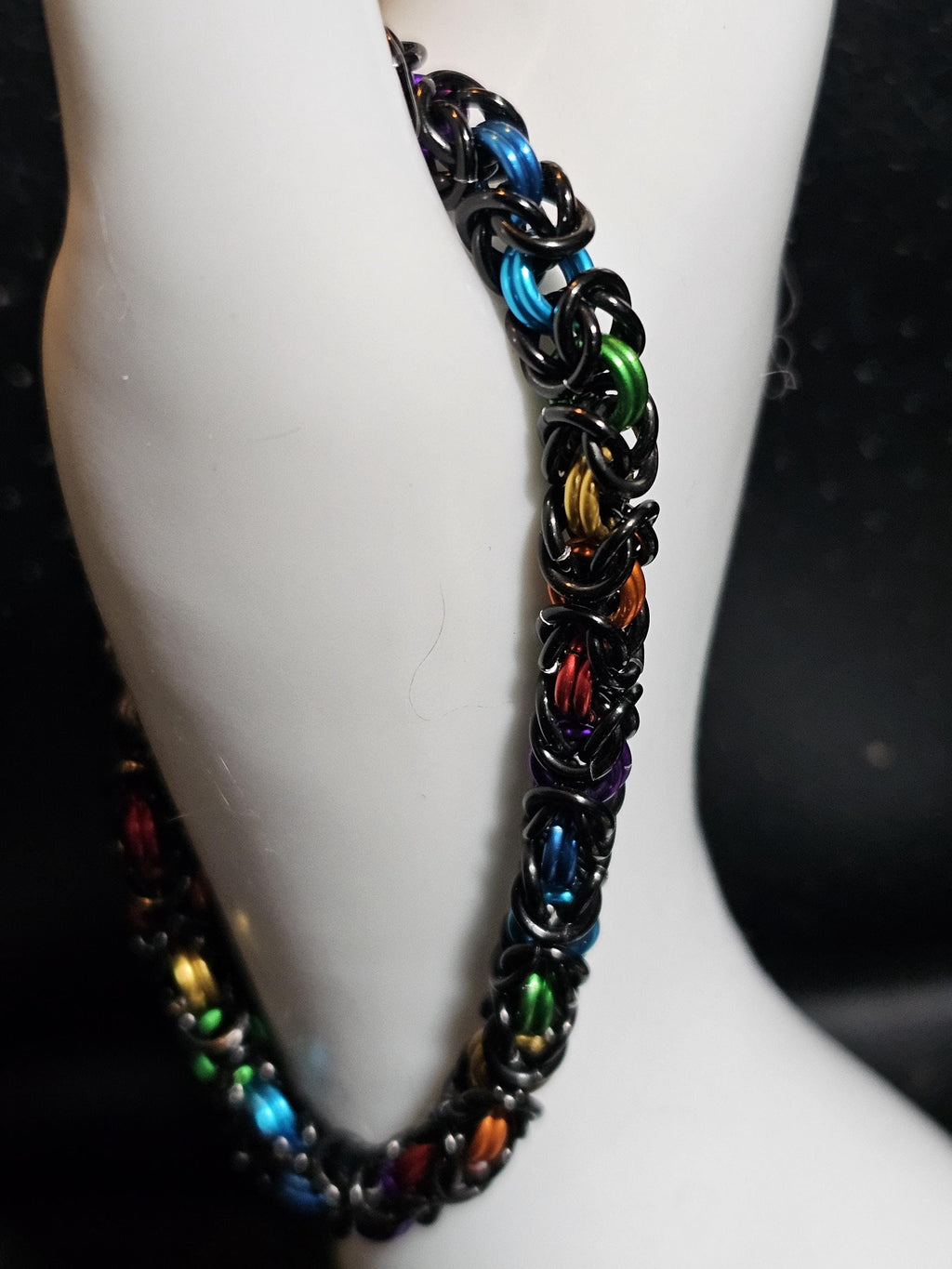 Rainbow Byzantine Chainmail Bracelet | Handmade LGBTQ+ Pride Jewelry – Aluminum & Anklet Option - Gray Cat Manor Designs