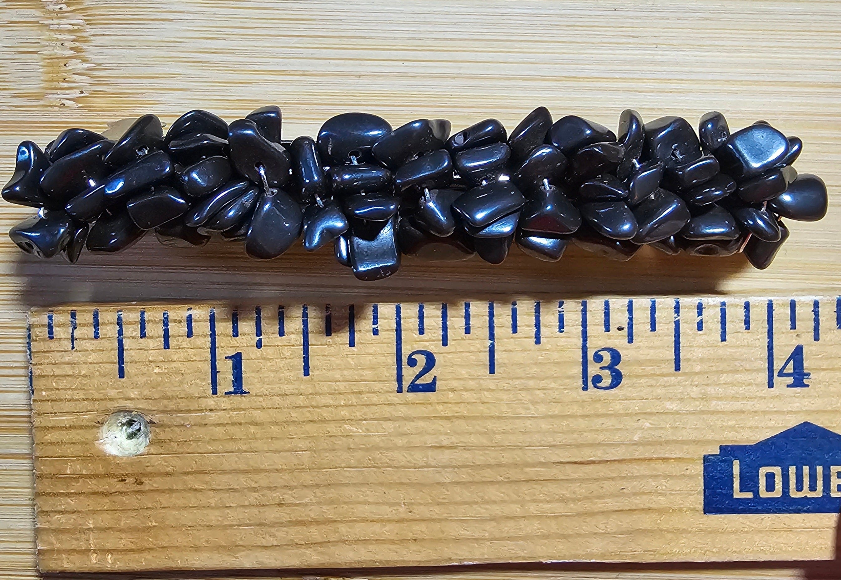 Hematite Chip Barrette | Wire Wrapped Gemstone Hair Clip - Gray Cat Manor Designs
