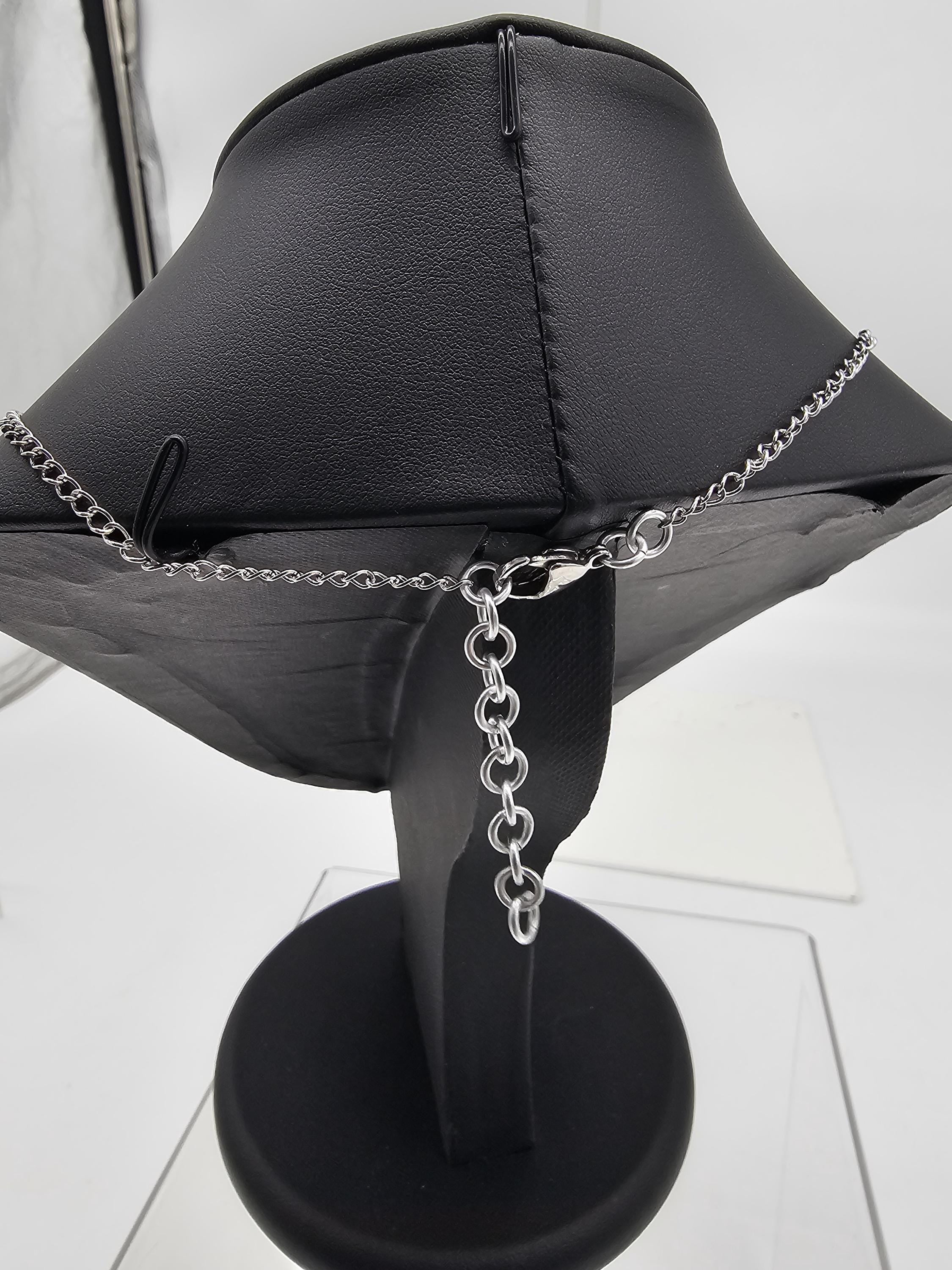 Opalite Pentacle Chainmail Choker | Beaded Helm Weave Witchy Necklace