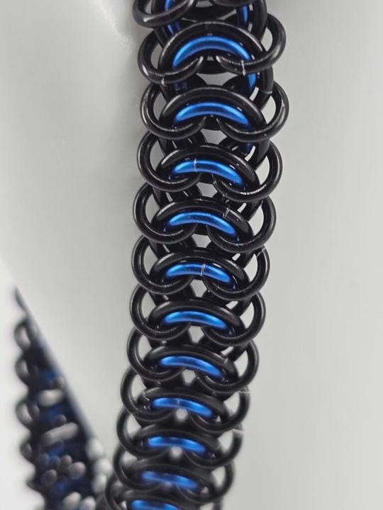 Vertebrae Chainmail Bracelet & Anklet — Custom Color Anodized Aluminum - Gray Cat Manor Designs