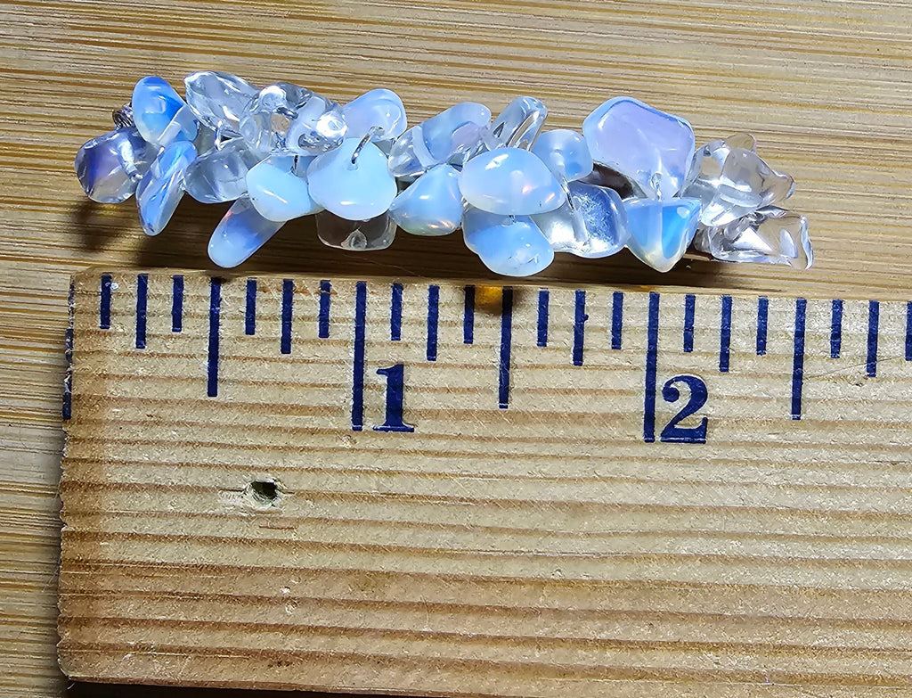 Opalite Chip Barrette | Wire Wrapped Gemstone Hair Clip