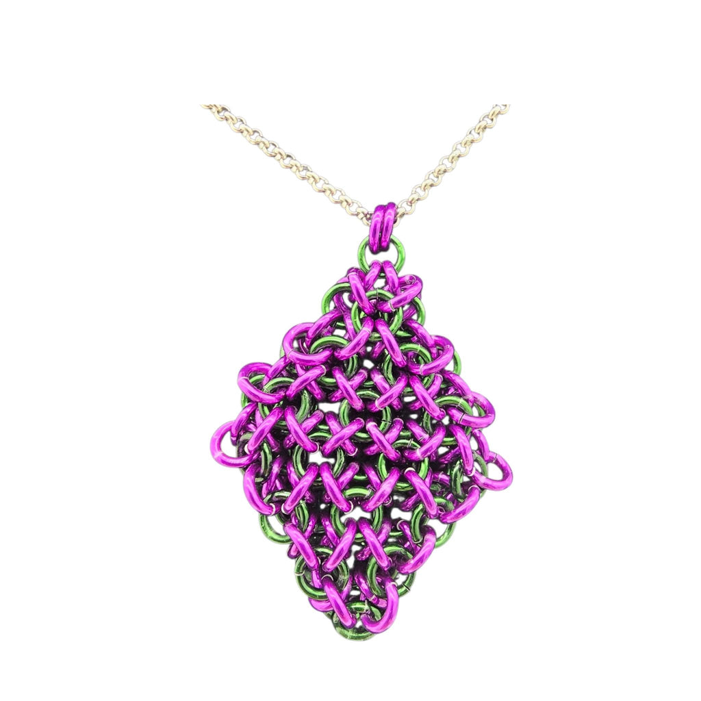 Chainmail Jelly Cube Fidget Necklace or Keychain | Handmade Sensory Pendant – Custom Colors