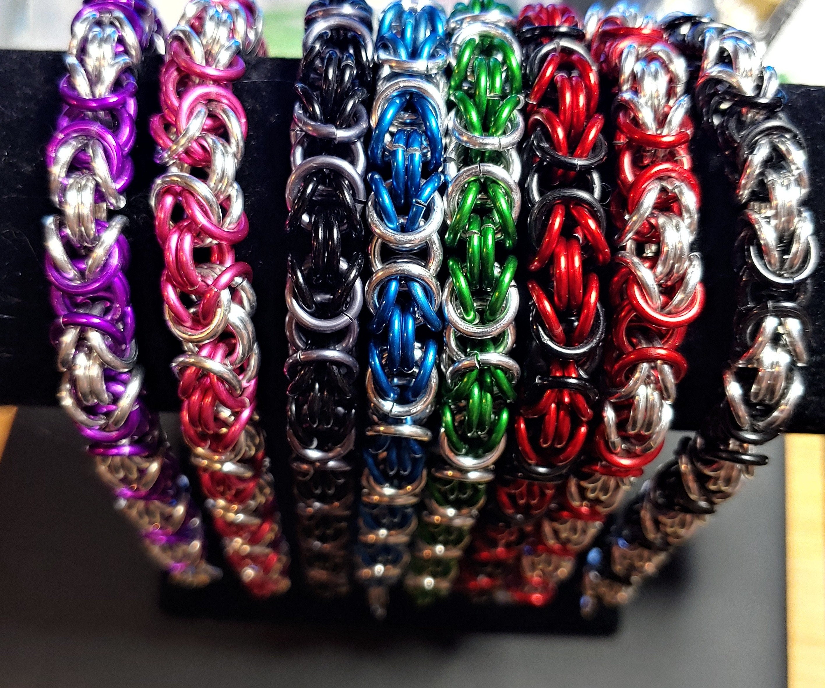 Custom Color Byzantine Chainmail Bracelet | Handmade Personalized Aluminum Jewelry