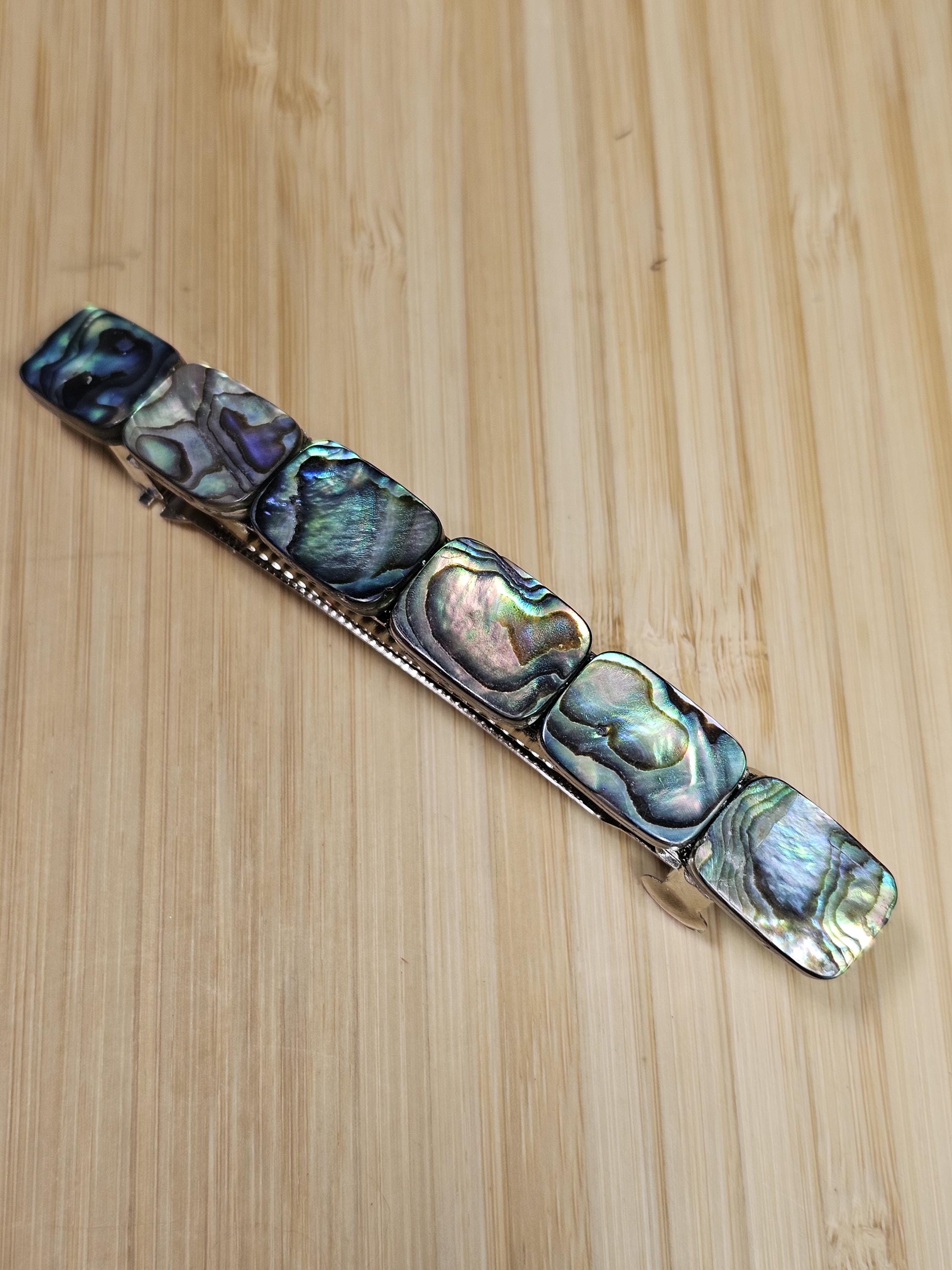Abalone Shell Cabochon Barrette | French Hair Clip in 3 Sizes