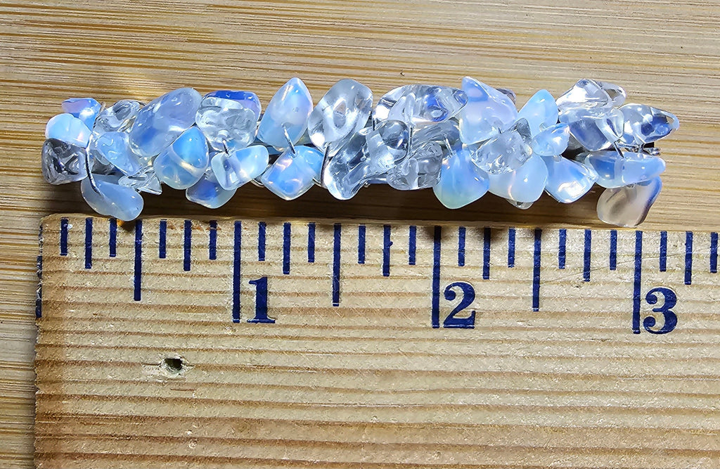 Opalite Chip Barrette | Wire Wrapped Gemstone Hair Clip