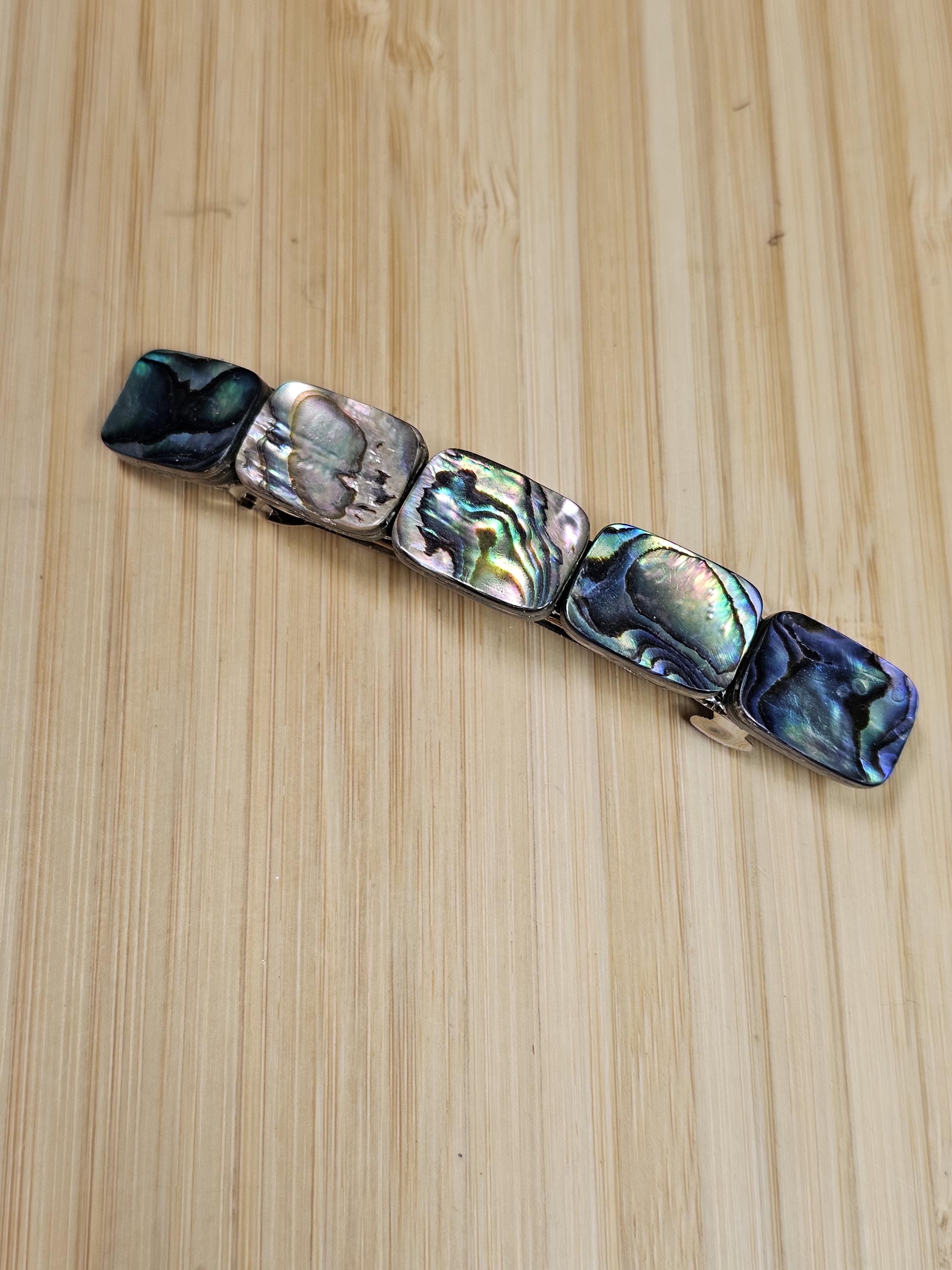 Abalone Shell Cabochon Barrette | French Hair Clip in 3 Sizes