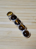 Tiger's Eye Cabochon Barrette | Silver French Hair Clip
