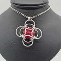 "Morning Star" Crystal Birthstone Chainmail Pendant | Handmade Medieval Witchy Necklace
