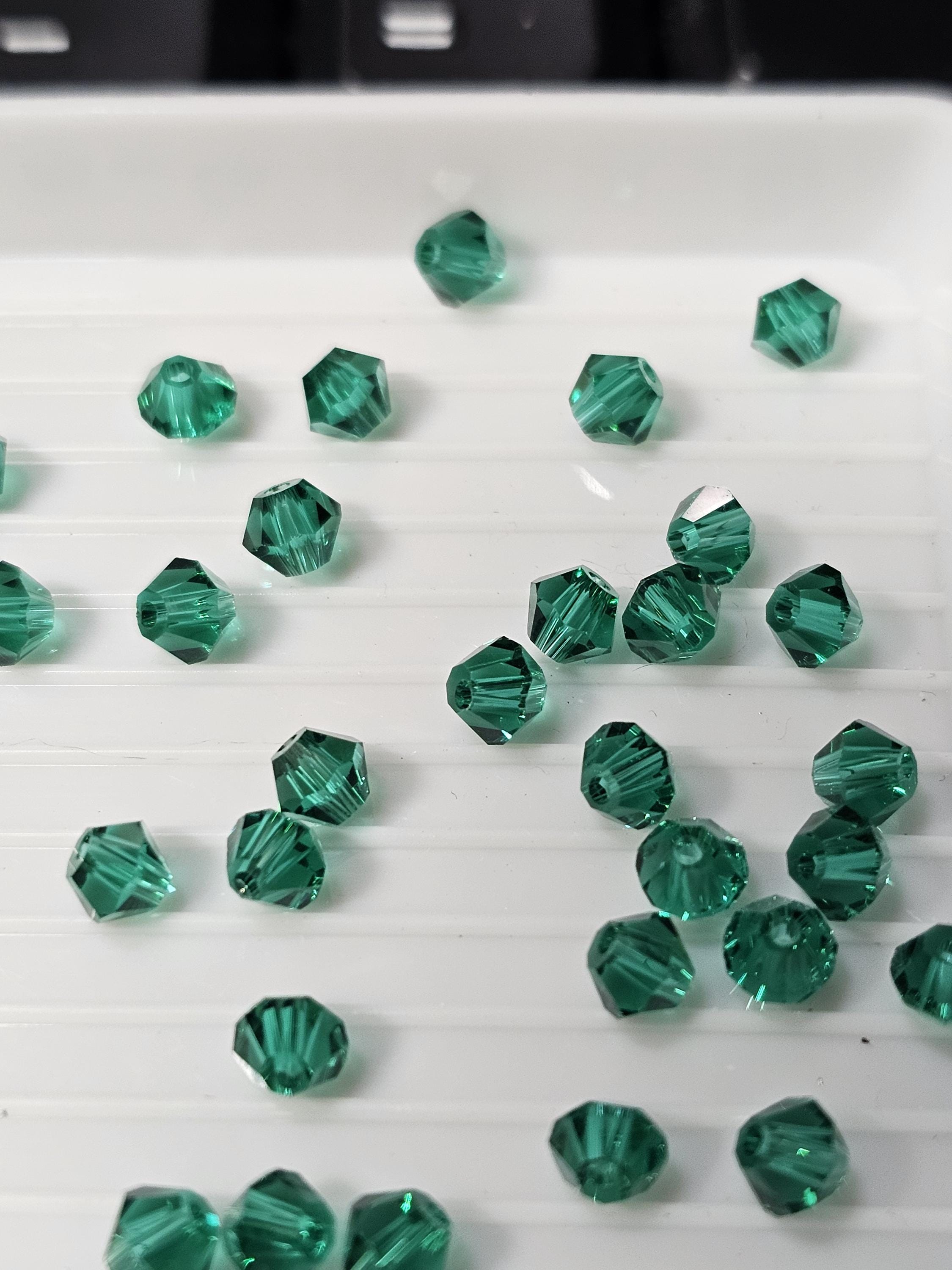 Emerald Green Crystal Chainmail Bracelet | Stainless Steel with Captured Beads