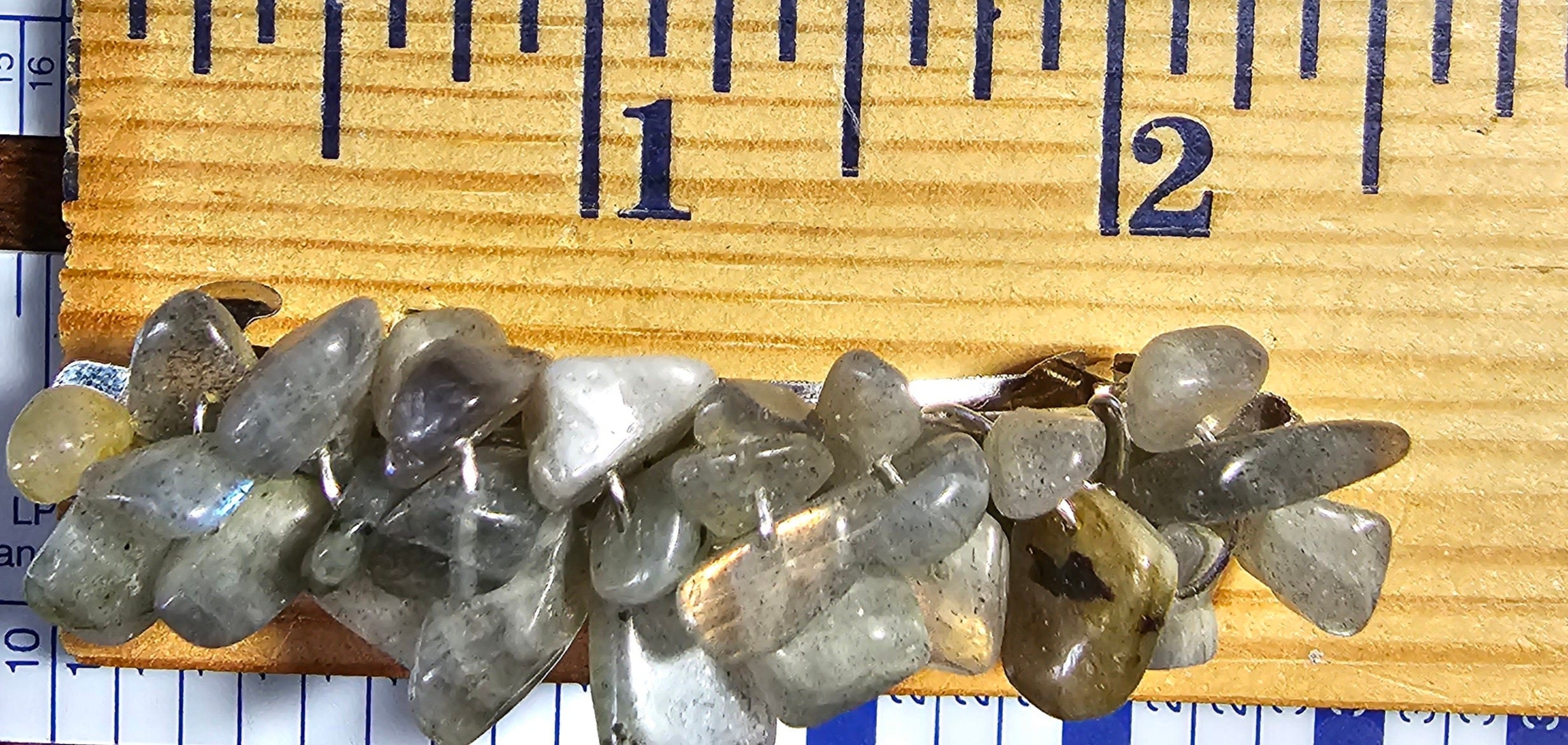 Labradorite Crystal Chip Barrette | Wire Wrapped Hair Clip in 3 Sizes