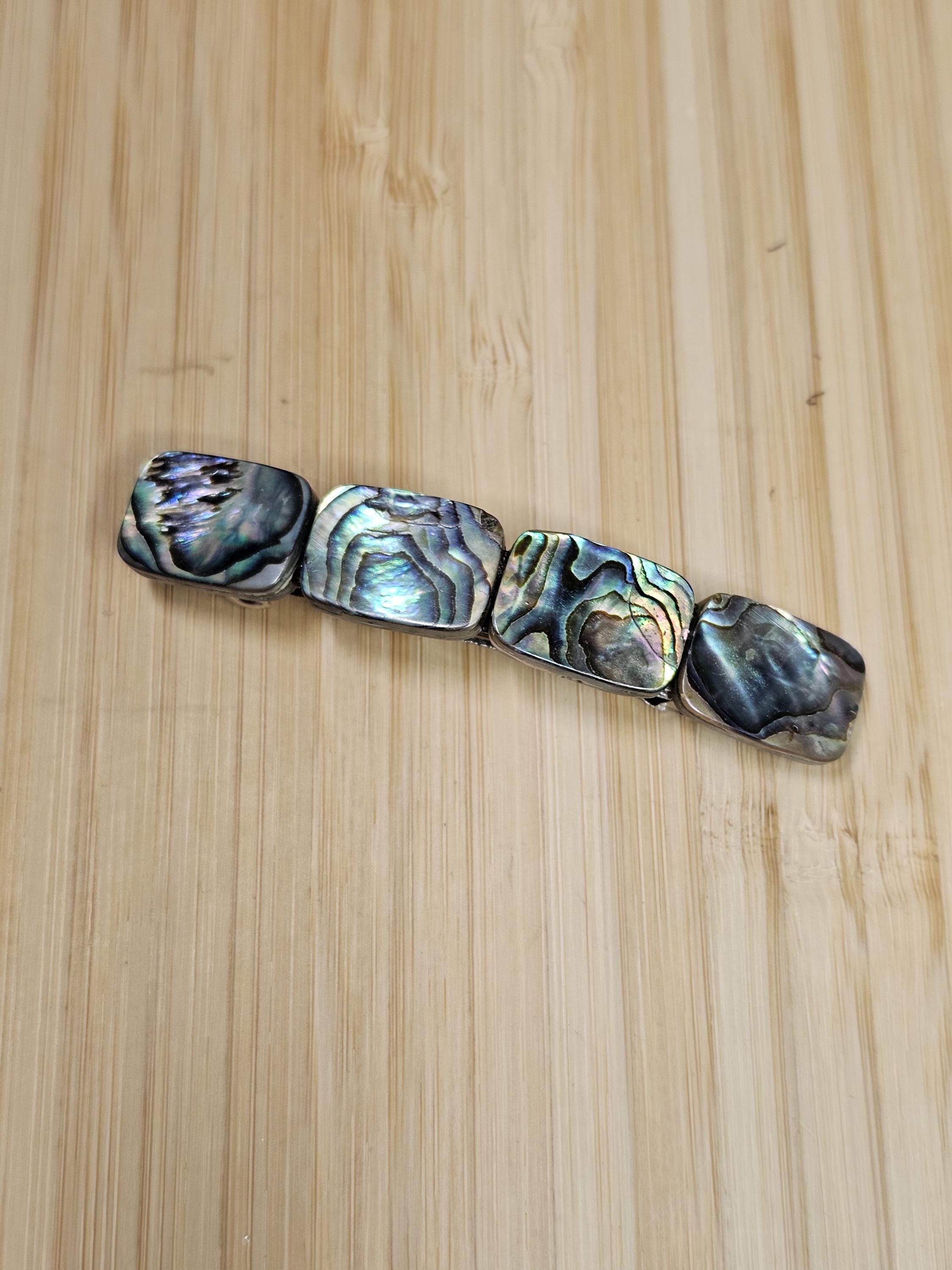 Abalone Shell Cabochon Barrette | French Hair Clip in 3 Sizes