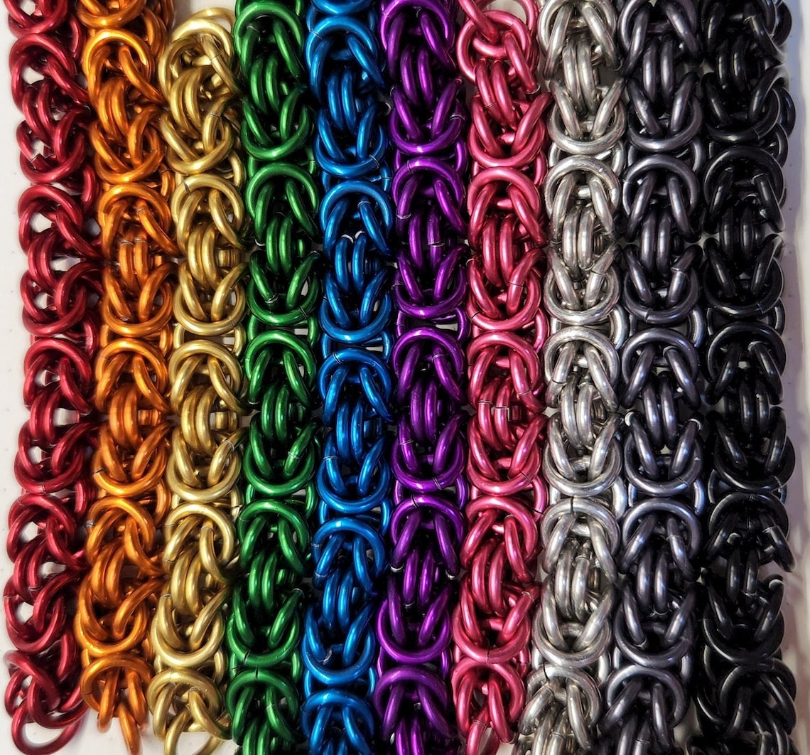 Custom Color Byzantine Chainmail Bracelet | Handmade Personalized Aluminum Jewelry