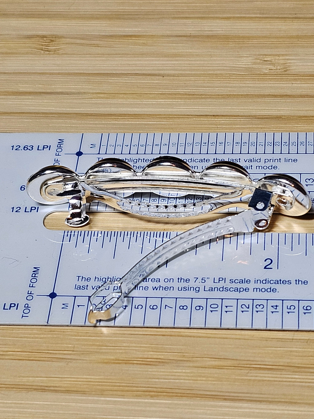 Tiger's Eye Cabochon Barrette | Silver French Hair Clip