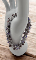 Purple Beaded Shaggy Loop Chainmail Bracelet & Anklet | Anodized Aluminum with Glass Beads - Gray Cat Manor Designs