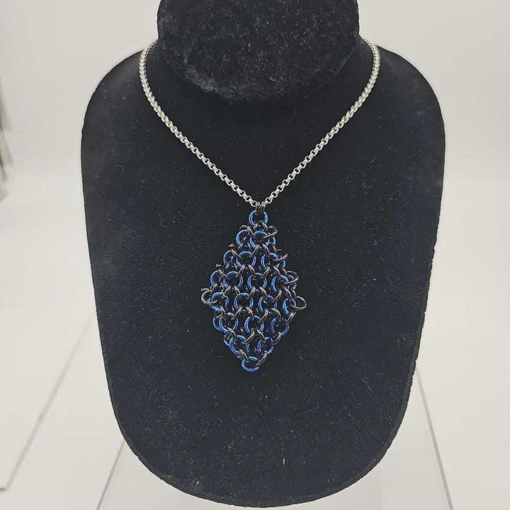 Chainmail Jelly Cube Fidget Necklace or Keychain | Handmade Sensory Pendant – Custom Colors