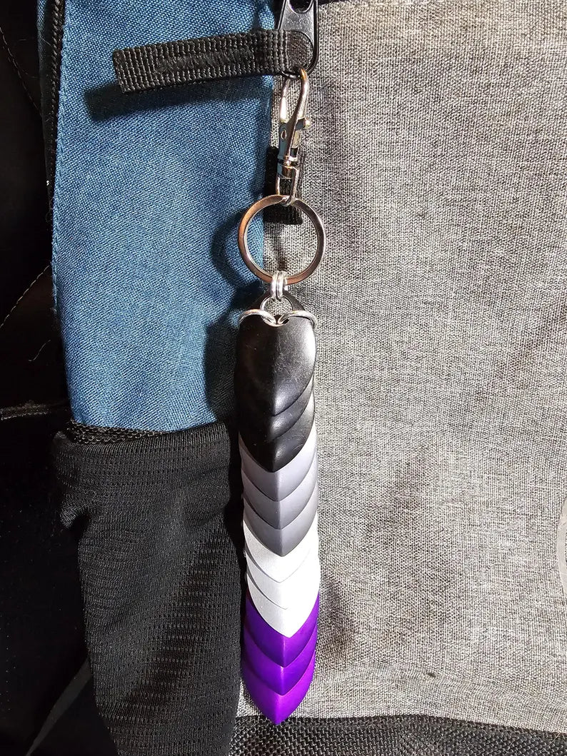 Dragon Scale Pride Flag Fidget Clacker Keychain Chainmail