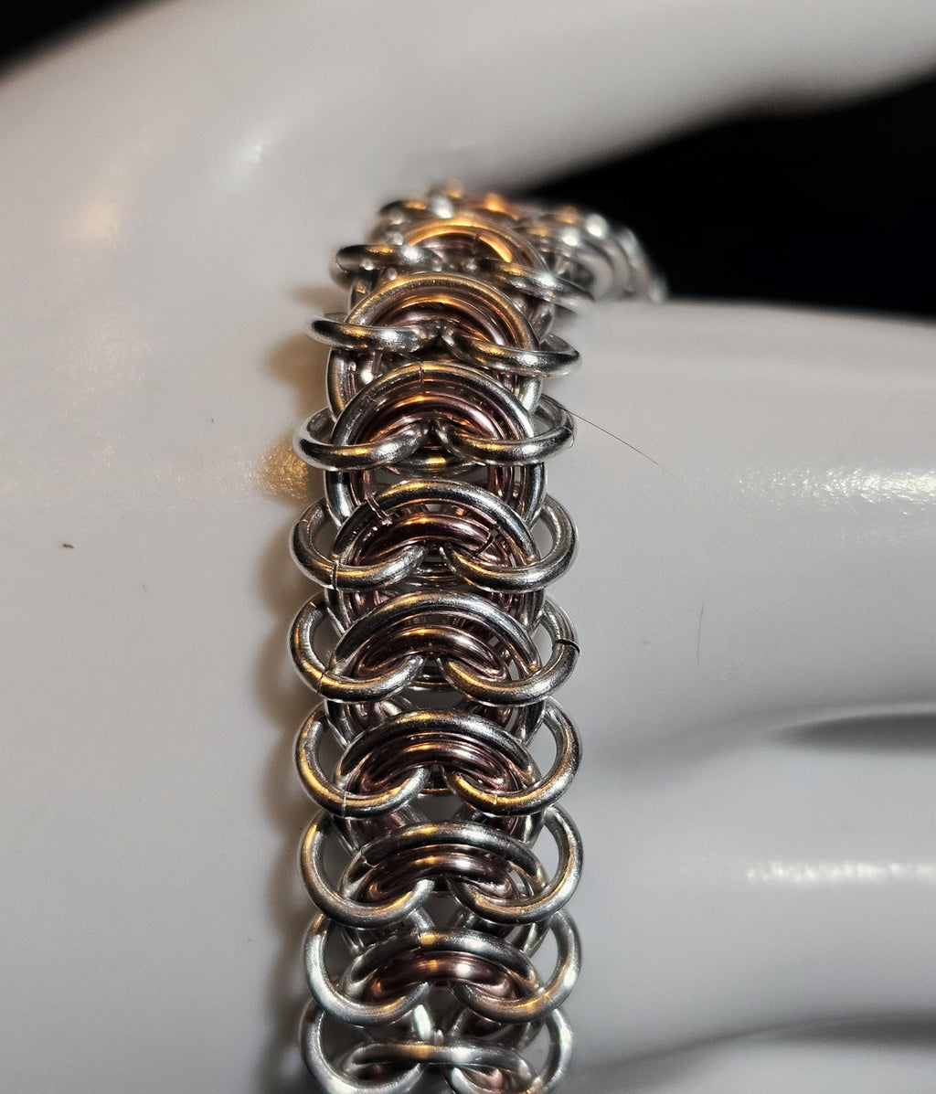 Vertebrae Chainmail Bracelet & Anklet — Custom Color Anodized Aluminum - Gray Cat Manor Designs
