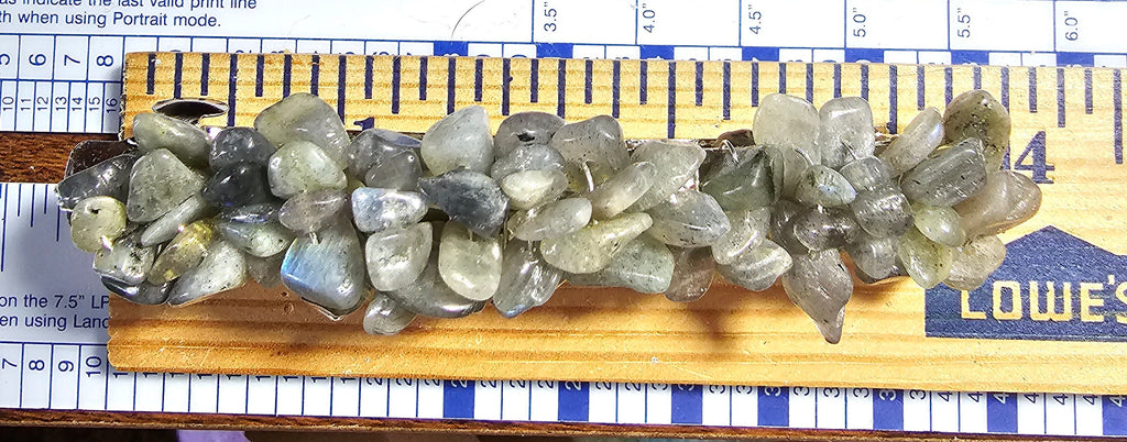 Labradorite Crystal Chip Barrette | Wire Wrapped Hair Clip in 3 Sizes