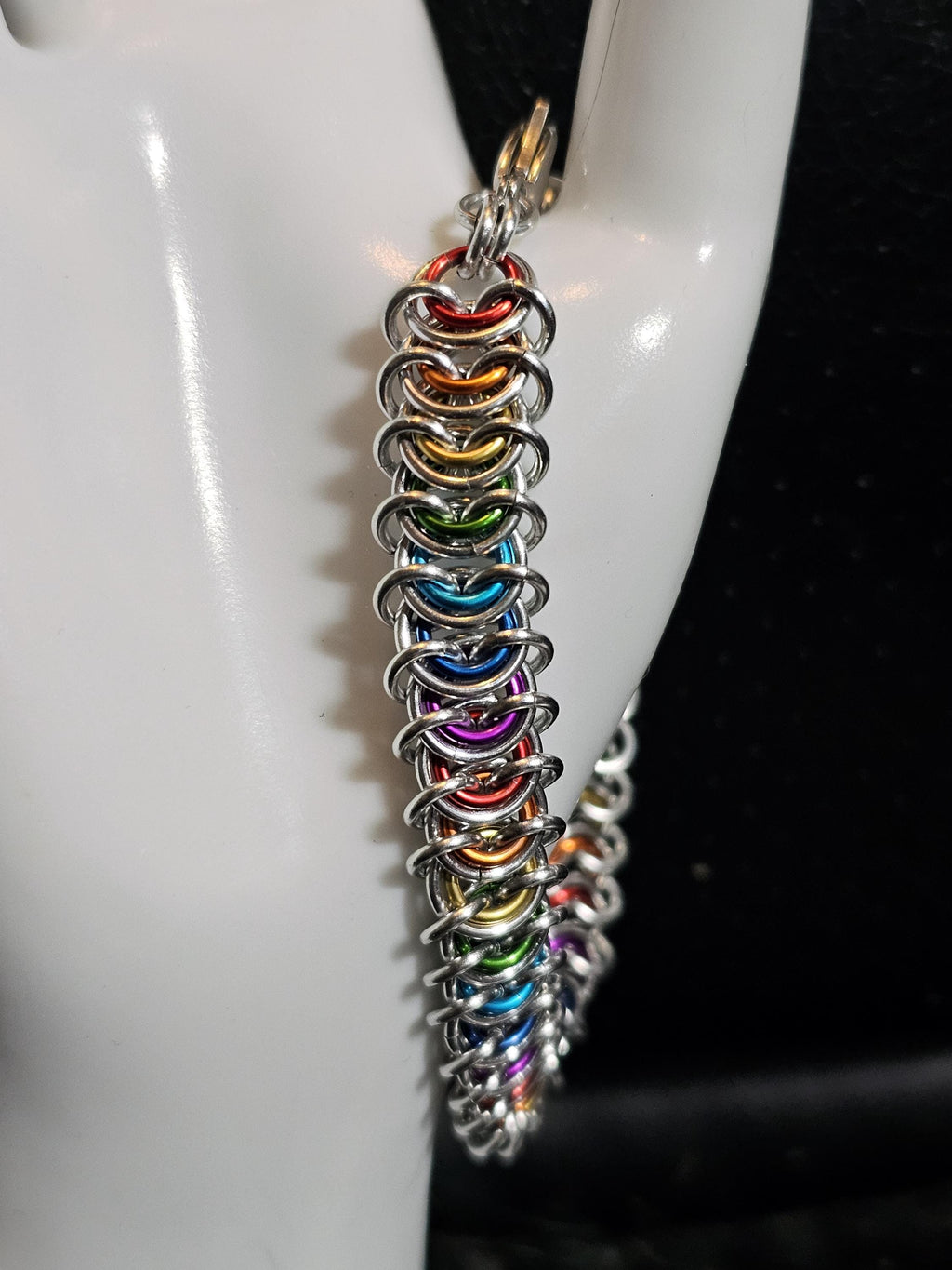 Triple Moon Goddess Chainmail Bracelet | Custom Pagan Wiccan Jewelry Handmade