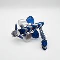 Dragon Barrette | Blue & Silver Chainmail Hair Clip - Gray Cat Manor Designs