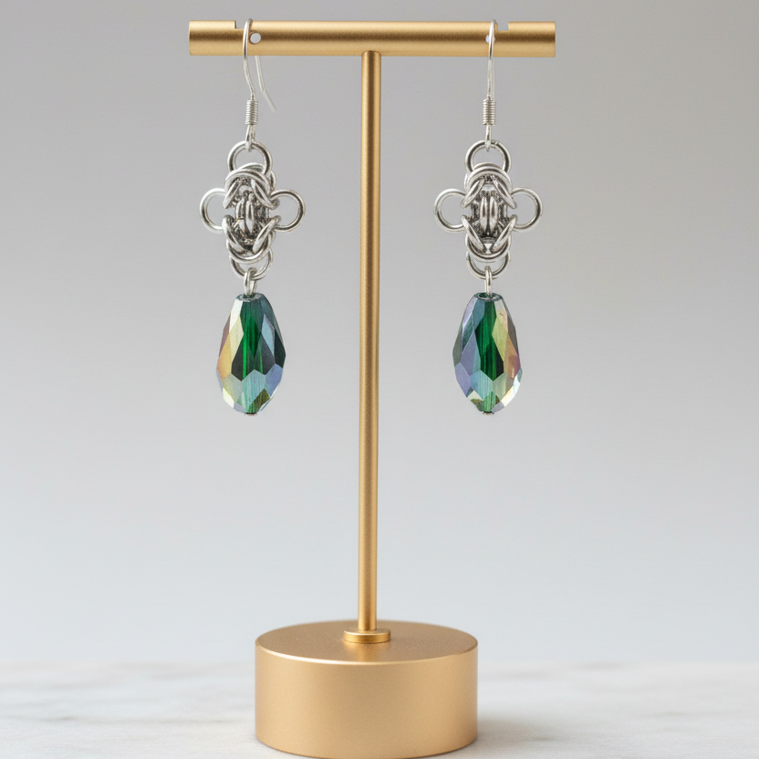 Byzantine Earrings on Display Stand