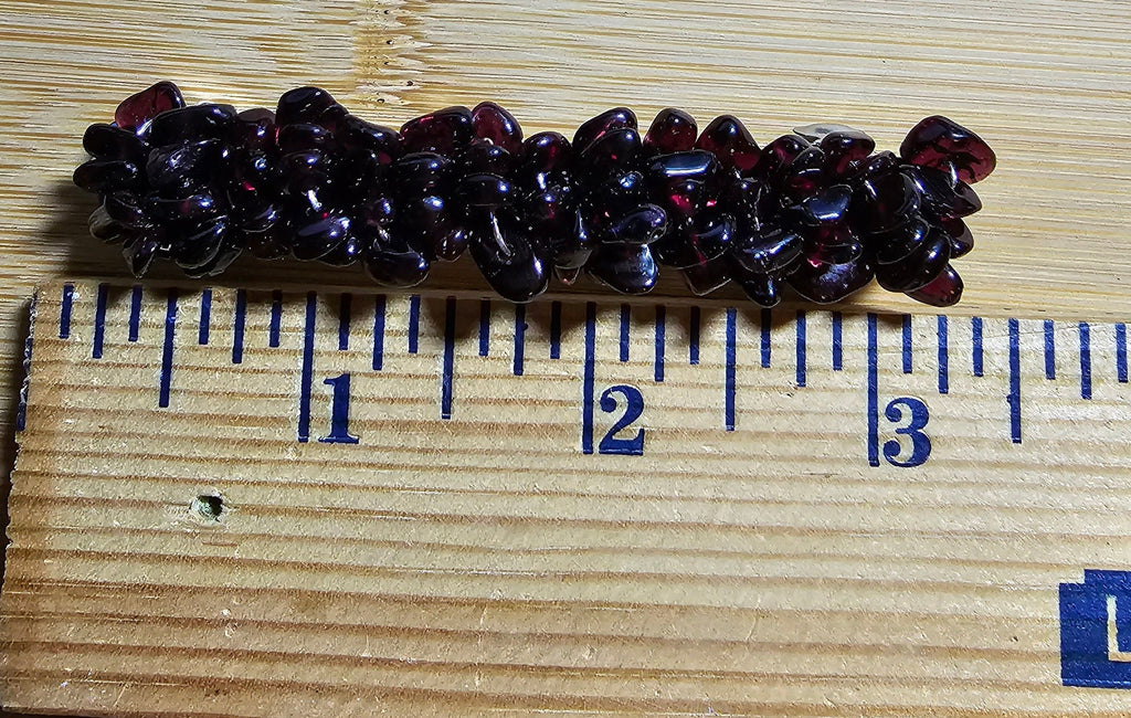 Garnet Crystal Chip Barrette | Wire Wrapped Gemstone Hair Clip in 3 Sizes