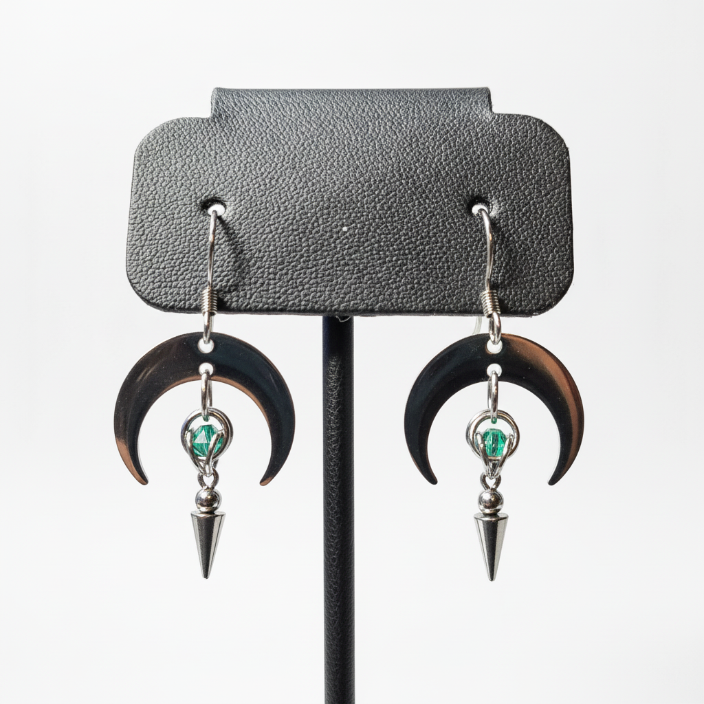 Crescent Moon Goddess Earrings - Cleaned Up