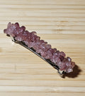 Strawberry Quartz Crystal Chip Barrette | Wire Wrapped Hair Clip - Gray Cat Manor Designs