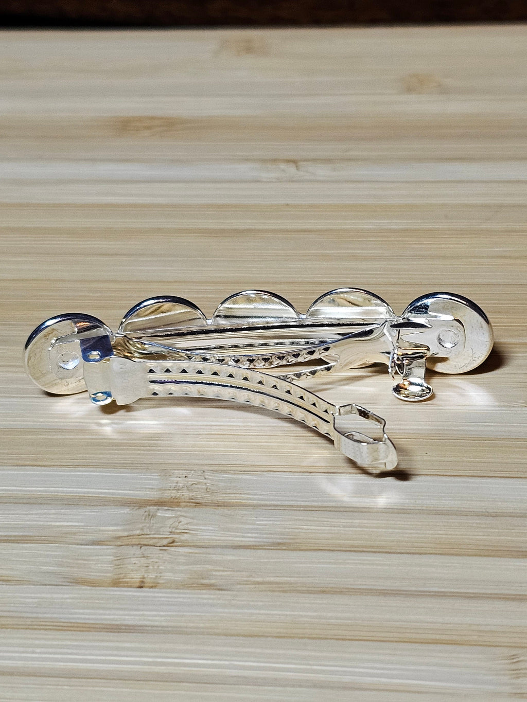 Lapis Lazuli Cabochon Barrette | Silver French Hair Clip