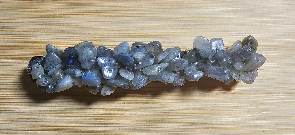 Labradorite Crystal Chip Barrette | Wire Wrapped Hair Clip in 3 Sizes