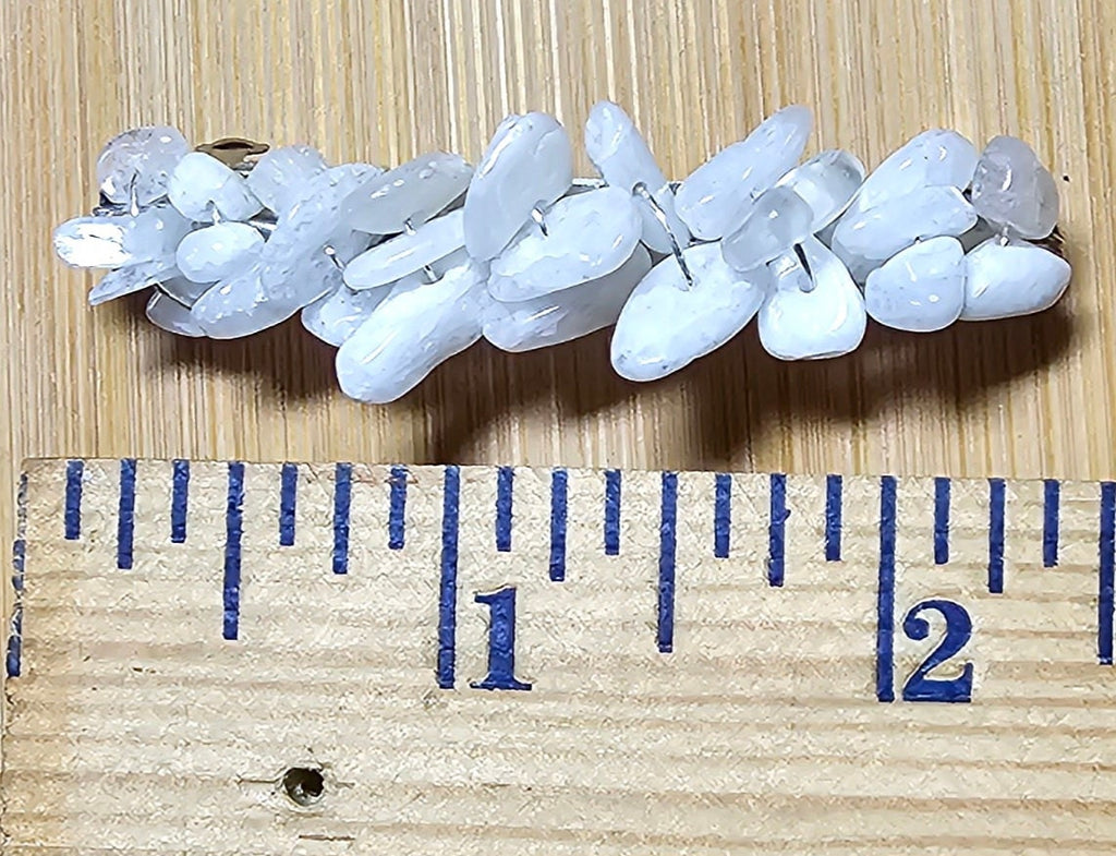 Moonstone Chip Barrette | Wire Wrapped Gemstone Hair Clip