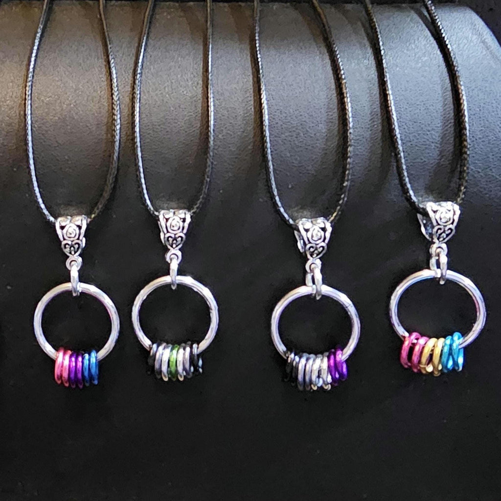 LGBTQIA+ Pride Flag Chainmail Necklace | Handmade Minimalist Aluminum Jewelry – Custom Flag