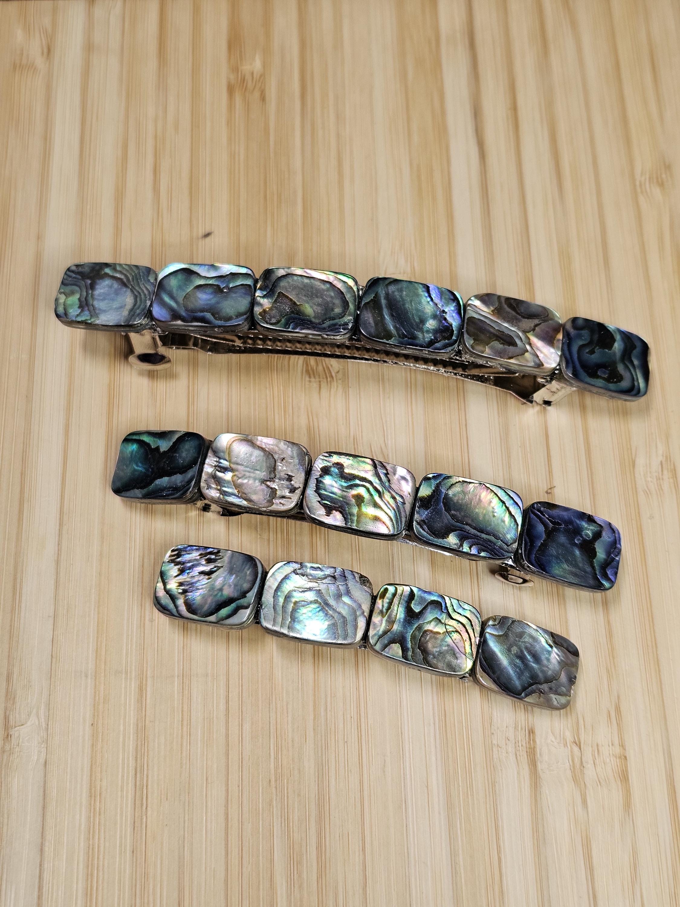 Abalone Shell Cabochon Barrette | French Hair Clip in 3 Sizes