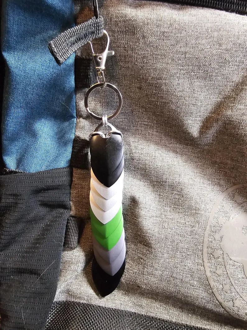 Dragon Scale Pride Flag Fidget Clacker Keychain Chainmail