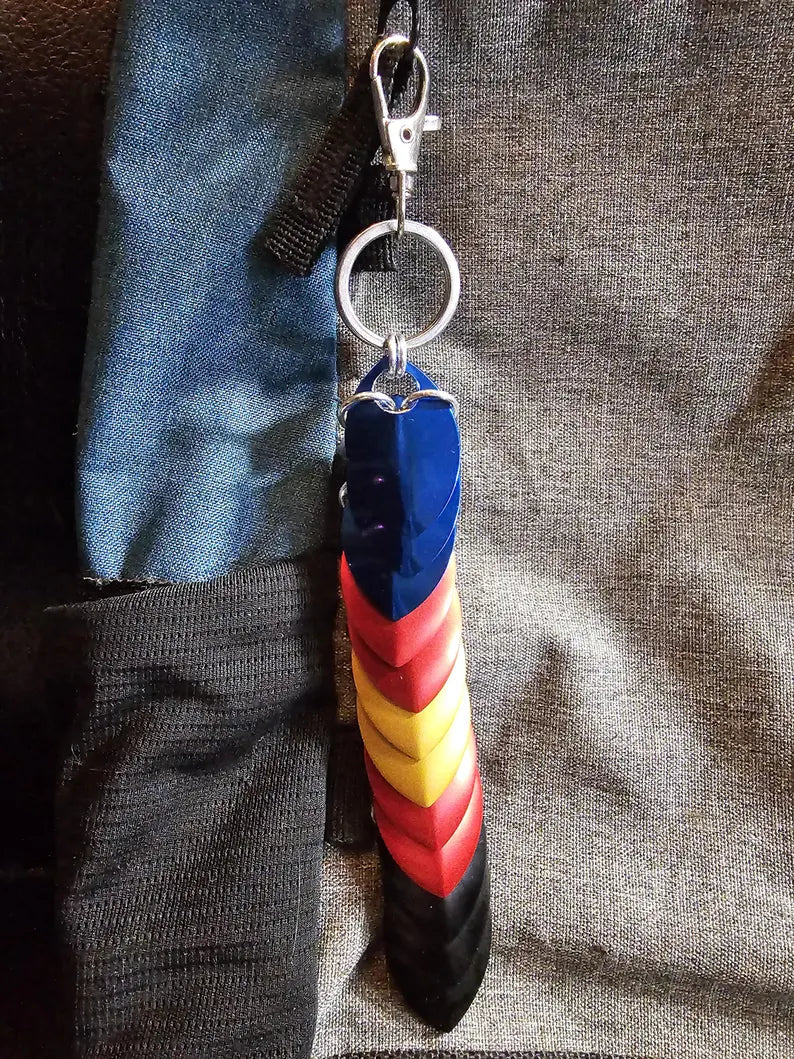 Dragon Scale Pride Flag Fidget Clacker Keychain Chainmail