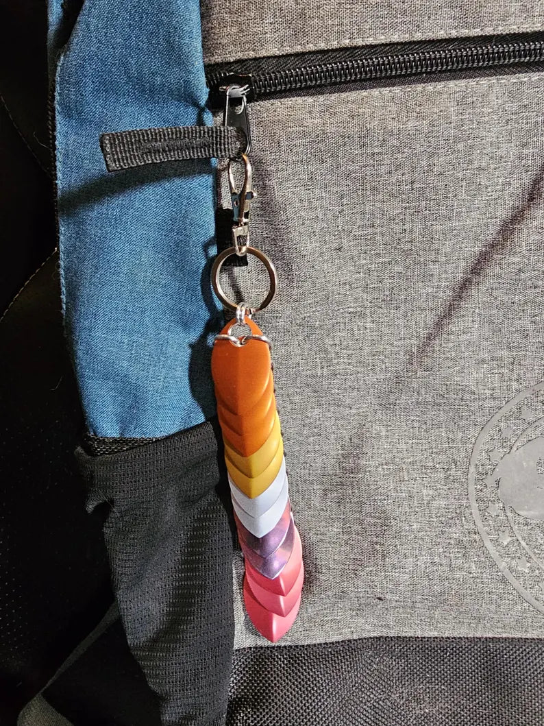 Dragon Scale Pride Flag Fidget Clacker Keychain Chainmail