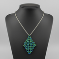 Blue & Green Jelly Cube Fidget Necklace Sensory Pendant - Gray Cat Manor Designs