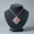 Oriana Crystal Birthstone Chainmail Pendant - neutral background