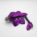 Purple & Silver Chainmail Dragon Barrette - Gray Cat Manor Designs