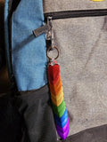 Dragon Scale Pride Flag Fidget Clacker Keychain Chainmail - Gray Cat Manor Designs