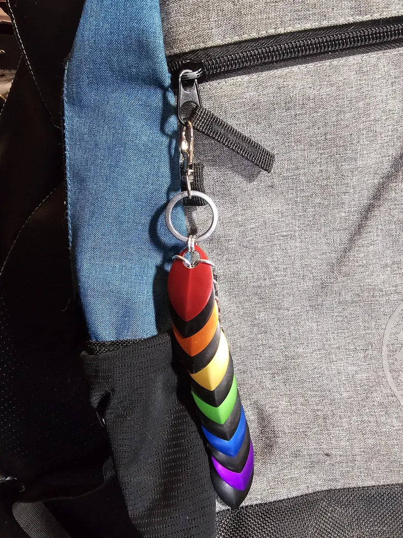 Dragon Scale Pride Flag Fidget Clacker Keychain Chainmail