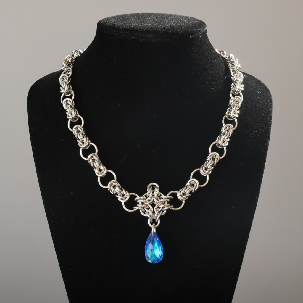 Sapphire Byzantine Necklace - Light Background