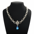 Silver Byzantine Necklace - White Background