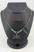 Triple Moon Pentacle Chainmail Necklace