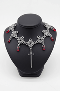 Byzantine Diamond Chainmail Choker | Stainless Steel Gothic Medieval Necklace - Gray Cat Manor Designs